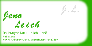 jeno leich business card